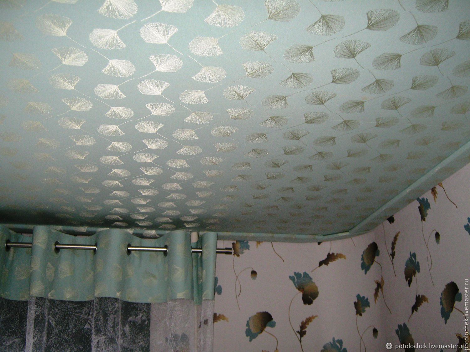 тканевые натяжные потолки дизайн